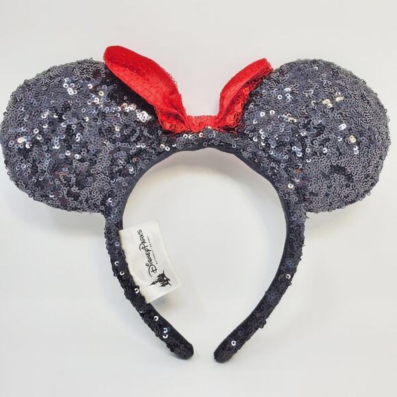 Disney Minnie Mouse Sequin Ears Black Red Hair Accessories - Picture 7 of 12